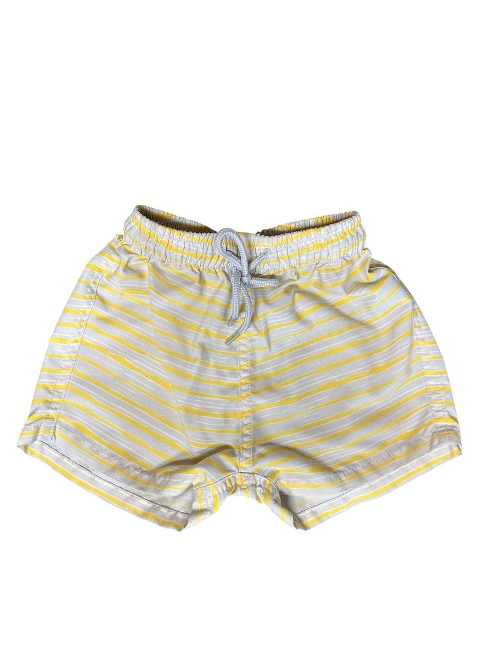 Knot Kids Yellow & Grey & White Striped Swim Trunks 12 months